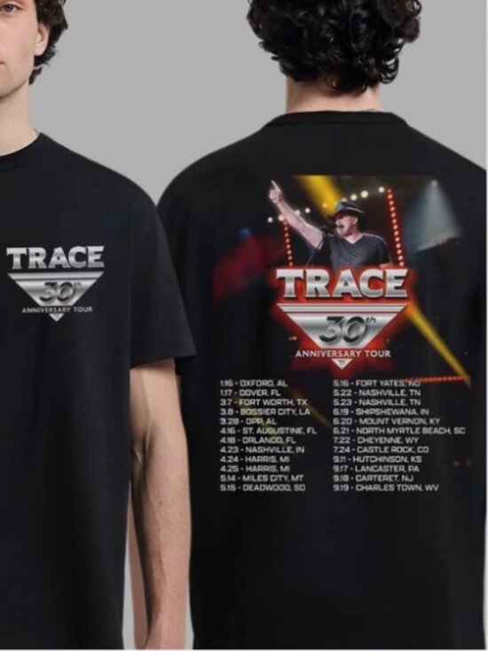 George P Other - Trace Adkins 30th Anniversary Tour 2026 North America City Dates Two Sided Shirt